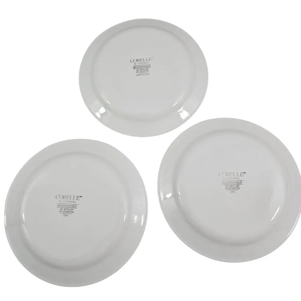 Corelle Corning USA Orchard Rose Floral Center Salad Luncheon Plates - Set of 3